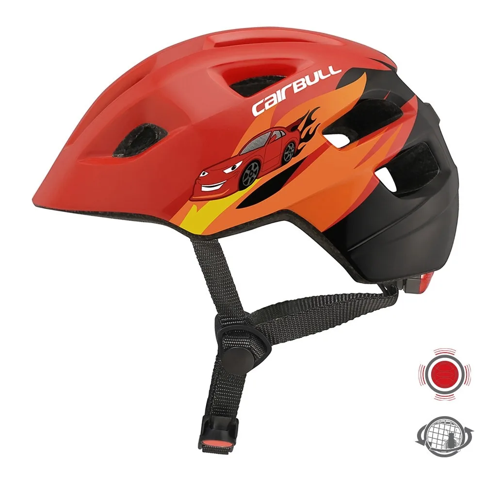 14 воздушный вентиляционный аэродинамический Байк Шлем для детей, Детский шлем для верховой езды, гоночный шлем для мальчиков, катание на скутере, шлемы со светодиодной подсветкой 51-56 см - Цвет: Красный