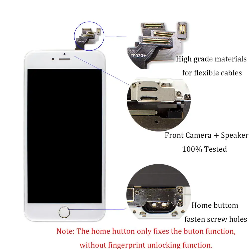 Полная сборка ЖК-дисплей для iPhone 6 6s 6plus 6s Plus 3D Ecran экран замена дисплей с фронтальной камерой+ динамик