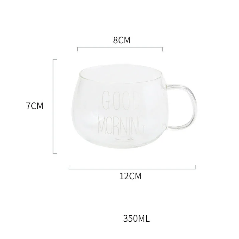 Креативный стеклянный прозрачный кофе чай молочные напитки Десерт Кружка для молока на завтрак стеклянная кружка с ручкой и крышкой