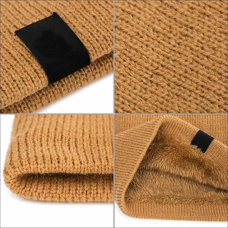 Winter Sport Double-Layer Knit Scarves Warmer Windproof Solid Color Super Soft Wild Loop Scarf For Outdoor Hiking