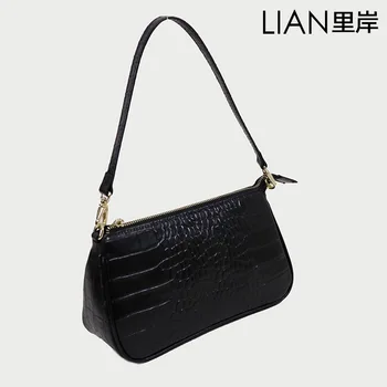 

Shoulder Bag Small Bag Baguette Bag Messenger Chain Underarm Bag Crocodile Pattern Women's Leather Bags
