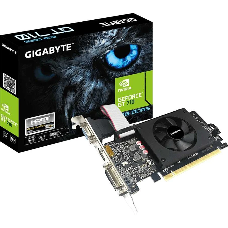 Видеокарта Gigabyte PCI-E GV-N710D5-2GIL NV GT710 2048Mb 64b GDDR5 954/5010 DVIx1/HDMIx1/CRTx1/HDCP