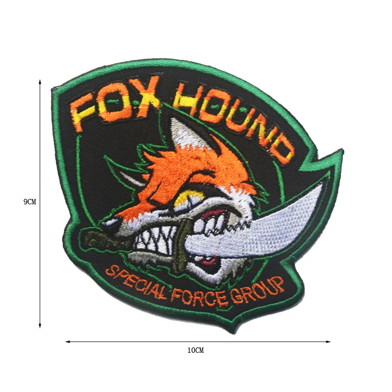 С надписью «Fox Hound» Foxhound Huai тактическая липучка нарукавная эмблема группа специального назначения металлическая шестерня