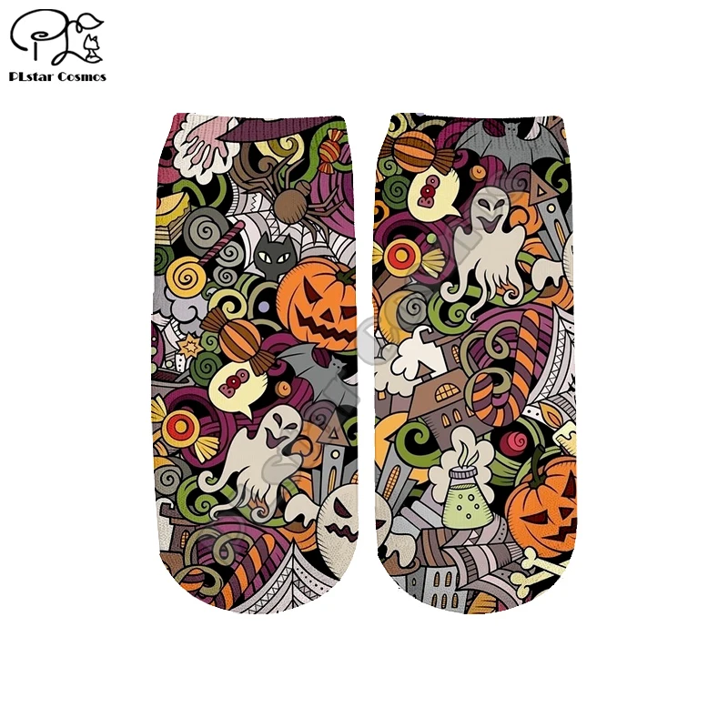 

Plstar Cosmos 3DPrint Socks Halloween All Saints Day terror Horror Short Sock Men Women Funny high quality dropshopping a3