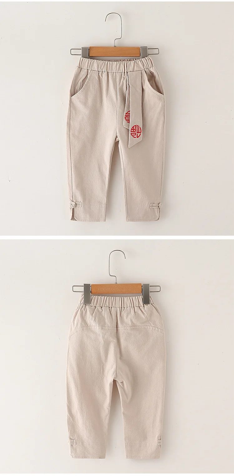 Ethnic-Style BOY'S Cotton Linen Set Children Chinese Culture Service Chinese-style Childrenswear Autumn Chinese Clothing Girls B