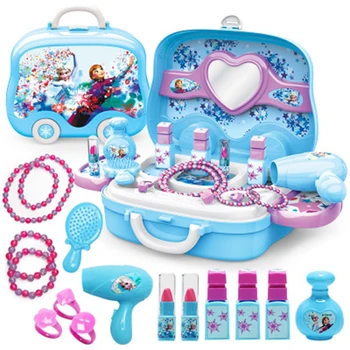 Disney girls princess frozen Dressing makeup toy set kids Beauty toys Children's simulation dressing table Fashion Toys 1