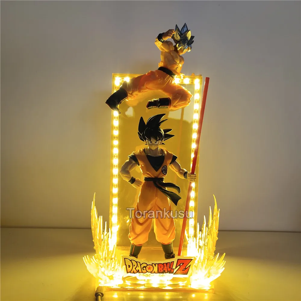 Аниме Драконий жемчуг Z Сон Гоку фигурки ультра инстинкт Гоку Супер Saiyan светильник Led DIY Набор Figma модель Драконий жемчуг игрушки куклы