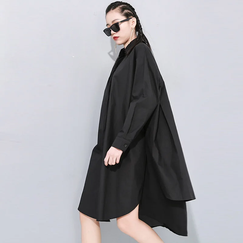 Fashion Loose Plus Size Shirt Women 4XL 2020 Spring New Cardigan Chiffon Shirts Street Personality Irregular Long Section Shirt