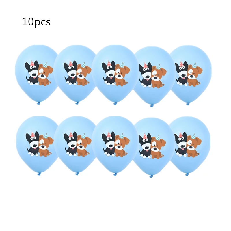 Dog blue 10 шт. 12 дюймов Единорог латексные шары собака день рождения баллон гелия украшения пчела Акула панда надувные globos детские игрушки - Цвет: Dog blue