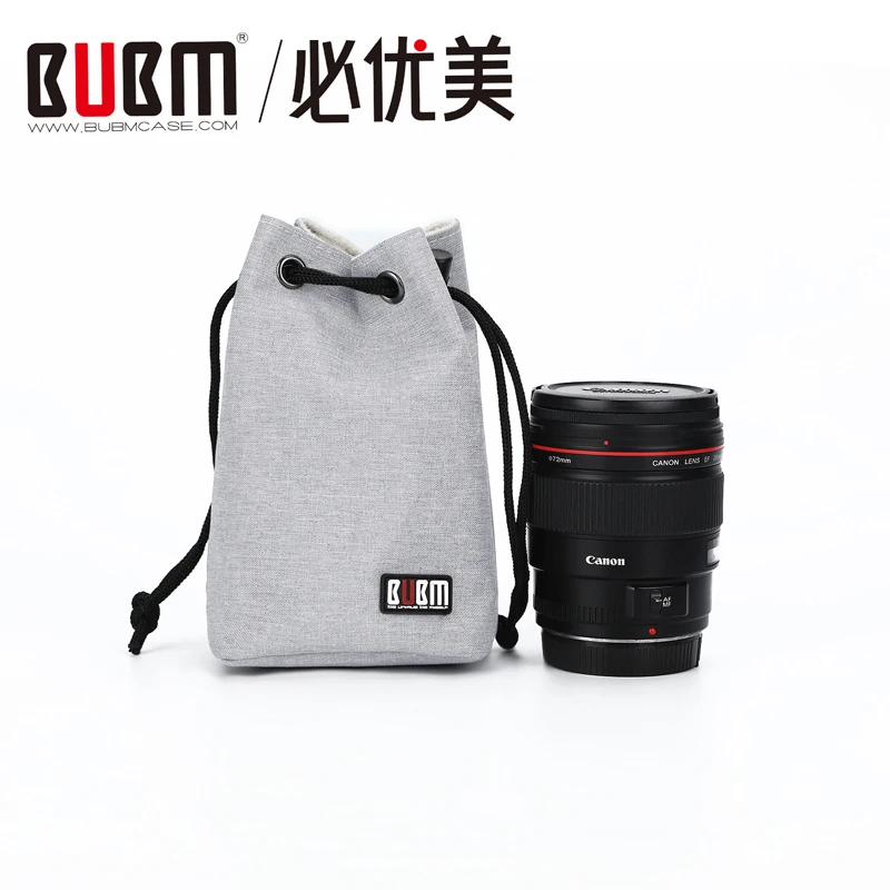 

BUBM Travel Camera Case，Drawstring Bag ,DSLR Camera Bag Soft Lens Case Gadget for Canon Nikon Sony Lens Storage