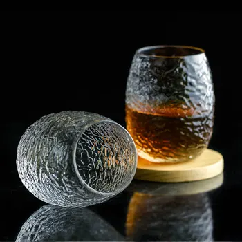 

Silkworm Cocoon Hammer Pattern Manual Crystal Art Old Fashioned Whisky Glass Verre Whiskey Rock Cup Beer Wine Drinking Glasses