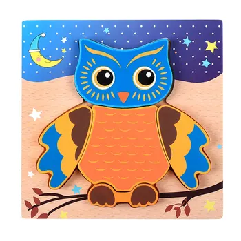 

Cartoon Animal Three-dimensional Hand Grab Board Jigsaw Puzzle Wooden Toys For Child Kids Baby Early Educational Learning Toy