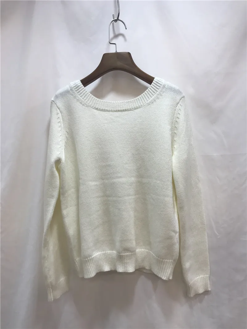 Женский свитер, ограниченное по времени предложение, шерстяной джемпер, зима, кашемировый свитер с открытой спиной, ручная работа, с бисером, v-образный вырез, с длинным рукавом, для женщин