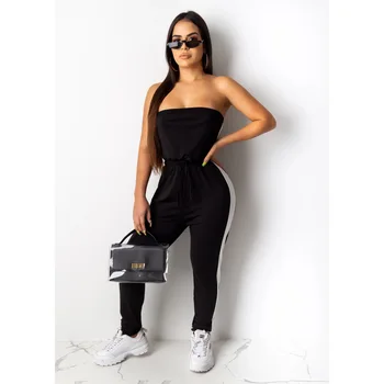 

Autumn Winter Women Jumpsuit Bodycon Playsuit Bodysuit Overalls Rompers Plus Size Strapless Patchwork Jumpsuits Sexy