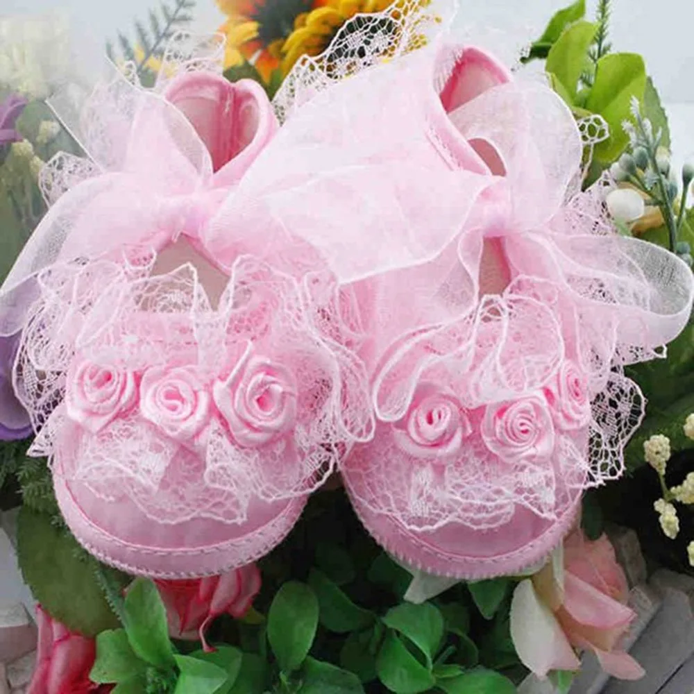 

New Cute Non-Slip Princess Girls the first walker Infant Baby Toddler Shoes Lace 3 Colors First Walkers