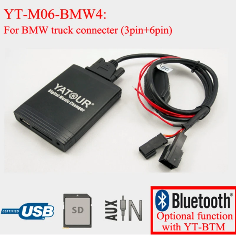 New Yatour digital cd changer Car stereo USB bluetooth adapter for BMW