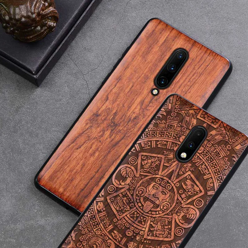 Резной деревянный ящик для OnePlus 8T 7 Pro 8 противоударный чехол бампер из ТПУ