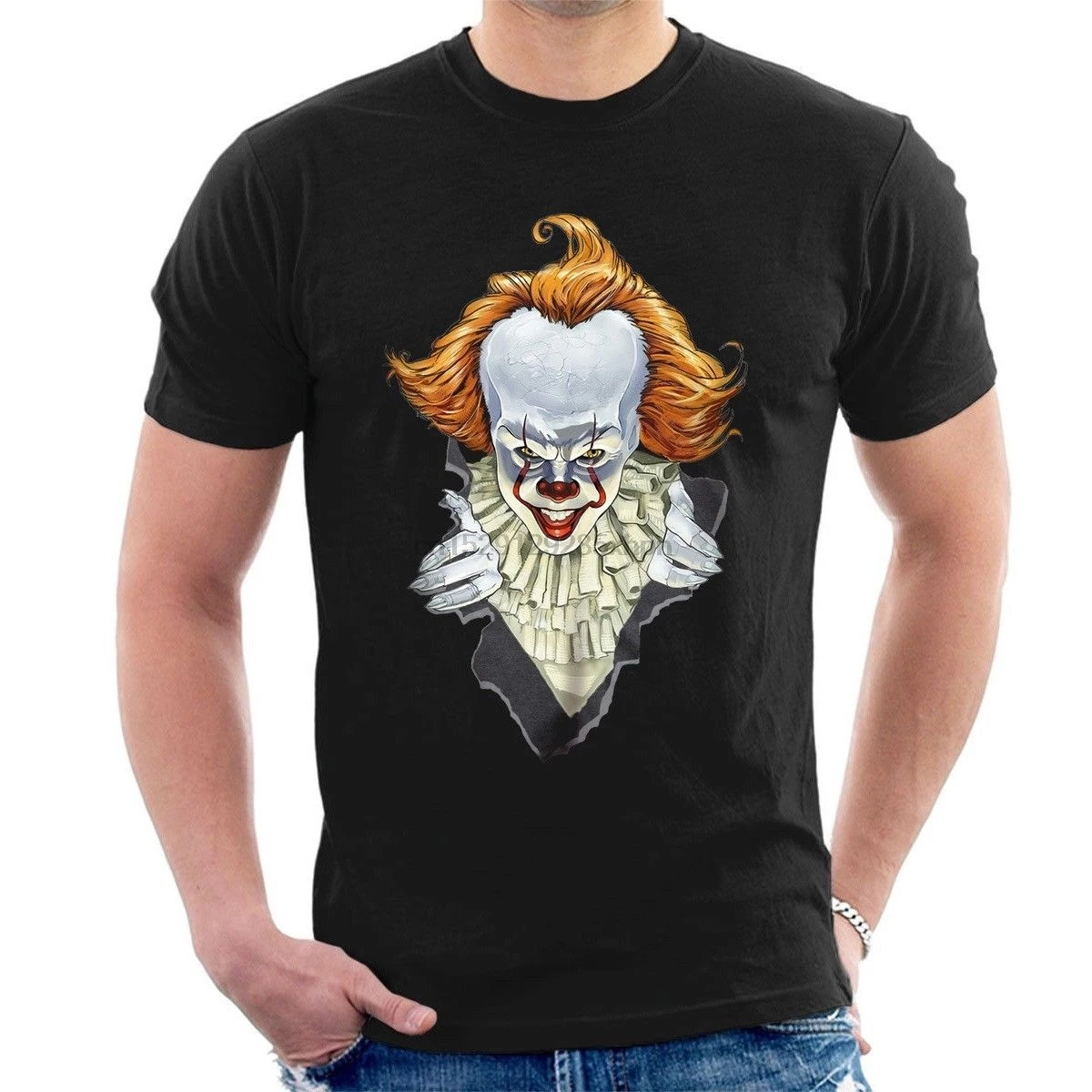 

PENNYWISE BURSTING OUT T-SHIRT Stephen King IT ballon clown movie inspired F09 2019 New Mens T Shirts