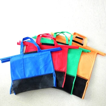 

Thicken Environmental Protection Supermarket Trolley Non-Woven Portable Shopping Bag Collapsible Trolley Bag (Random Color)