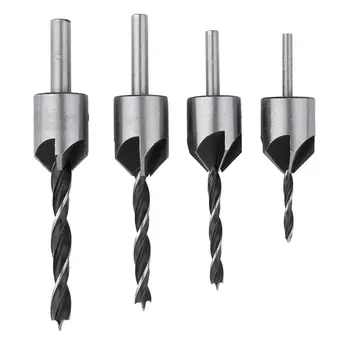 

5pcs Flute Countersink Drill Bit Drill Press Set Reamer Screw Woodworking Chamfer Tool 3-6mm Wood Drill Bits Carpentry Supplies