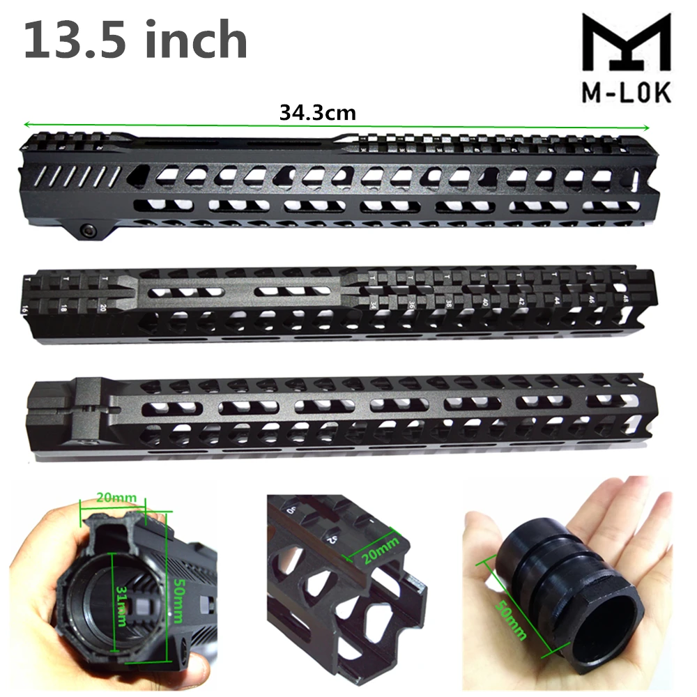 Тактический 7/10/12/13,5 дюймов поплавок M-lok Handguard Пикатинни страйкбол 15 M4 Handguard карабин квадратный рот для охоты - Цвет: HD-yugu-13.5cun