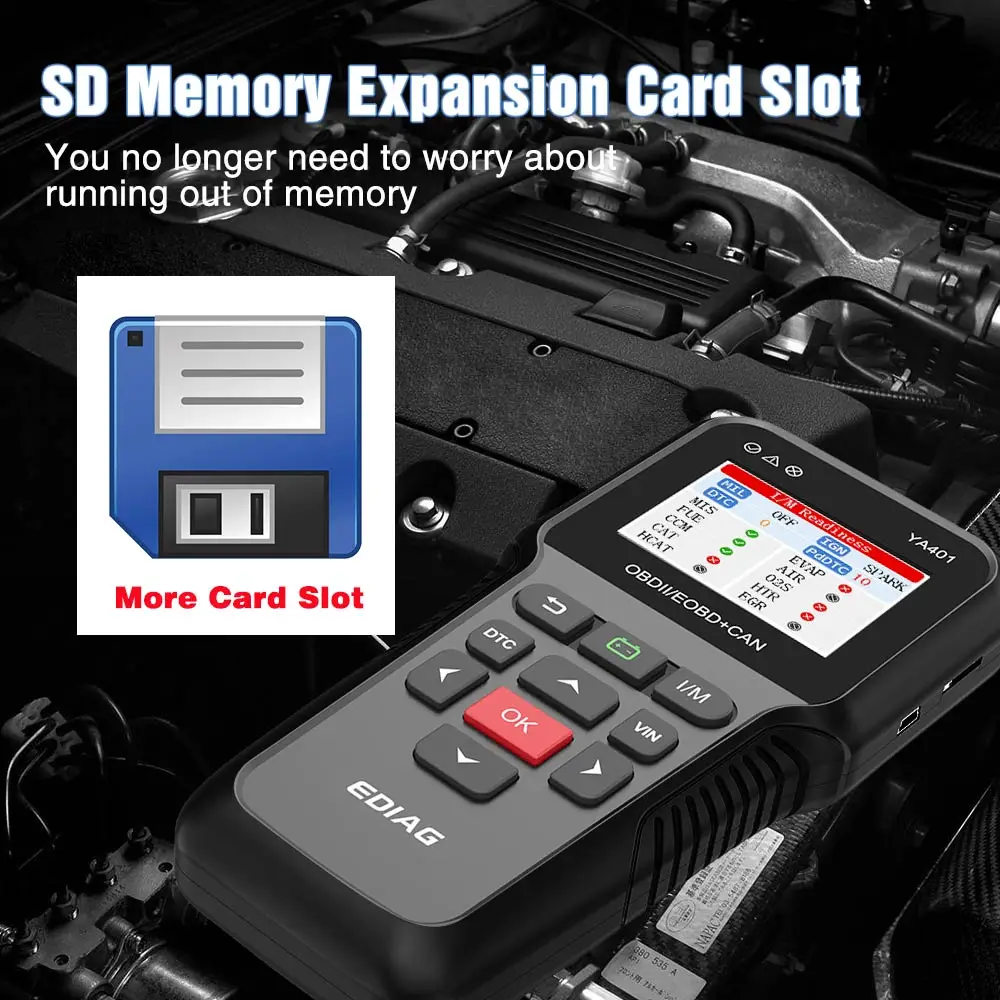Leitor de Código de Obdii Livre para Atualização Funções de Verificação da Bateria Scanner de Código de Auto Suporte Ferramenta Scanner Completa Ya401 pk Kw850 Cr3008 Obd2 10 Leitores de código & Ferramentas de Verificação