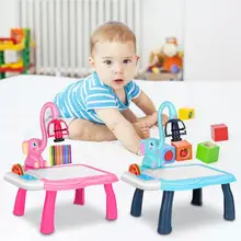 Planche à dessin pour enfants, projecteur de peinture de Table, bureau avec musique et lumière, jouet éducatif précoce pour enfants, 24 pattes
