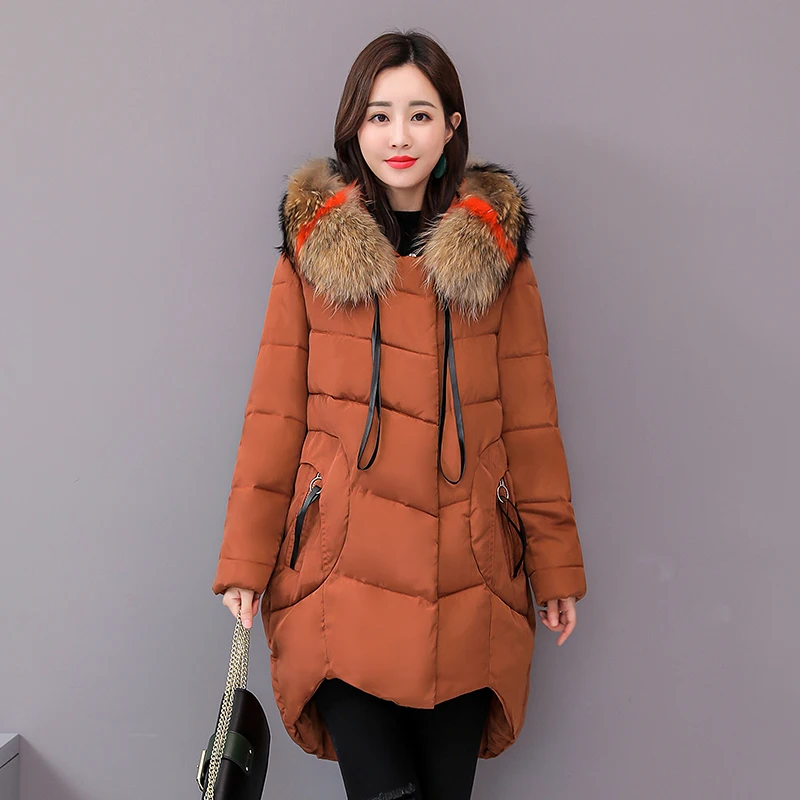 Plus Size 4XL 5XL Winter Jacket Women Padded Outwear Hooded Colorful Fur Female Coat Long Parka Mujer Invierno