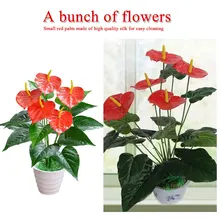 Антуриум, Зеленый антуриум в горшке цветы для помещений зеленые растения поддельные балконные офисные настольные искусственные цветы бонсай