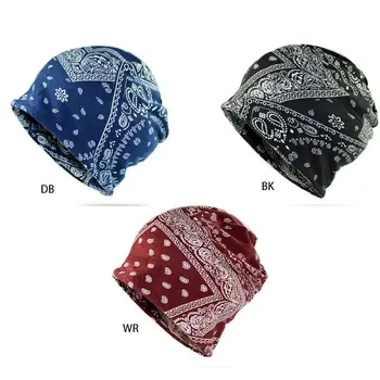 

Womens Paisley Floral Print Slouchy Beanie Infinity Scarf Hair Loss Cancer Chemo Hat Sleep Skull Cap Multifunctional Headwear