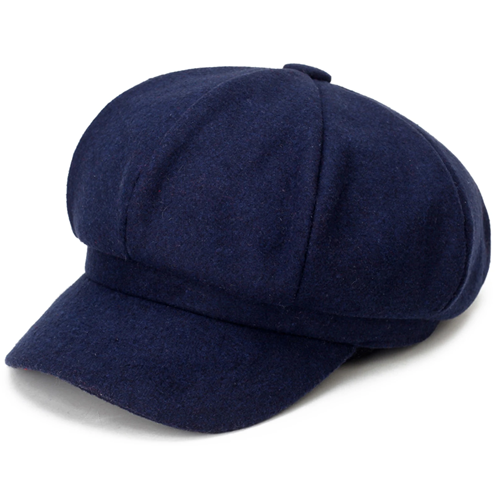 Women's hat Autumn Winter Warm Fashion Octagonal Hat Woolen Cloth Casual Beret Cap Solid Artist Painter Newsboy Hats Black Grey