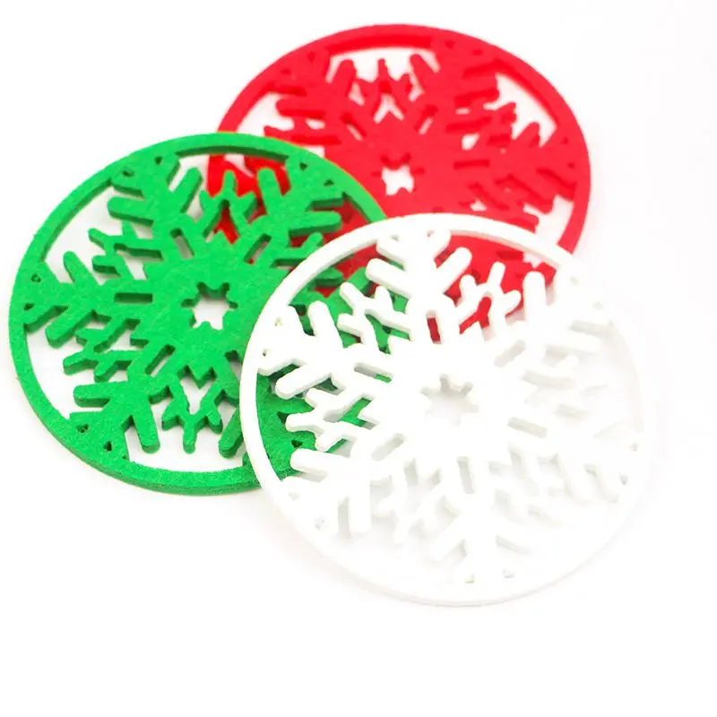 

2PCS Snowflake Coaster Non-woven Coffee Cup Silicone Cartoon Animal Wine Glass Coaster Christmas Decoration Coaster