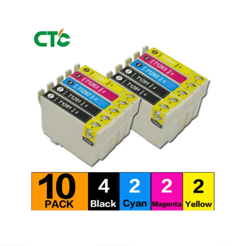 10 пакетных совместимых деталей con cartuchos multitinta fox T1285 para Stylus SX125 SX130 SX230 SX235W SX420W SX425W