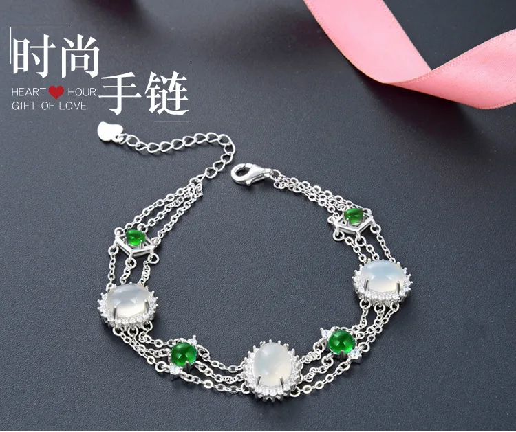 YJBS003459 новые модные ювелирные изделия для девушек, Ручные украшения, античный кристалл, браслет из стерлингового серебра S925