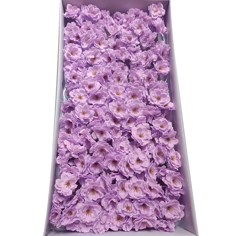 50pcs 1 Box 50 шт. мыло вишневые цветы головы Романтическая свадьба день Святого Валентина подарок свадебный банкет украшение дома портбукет с цветами искусство - Цвет: 50pcs 1 Box