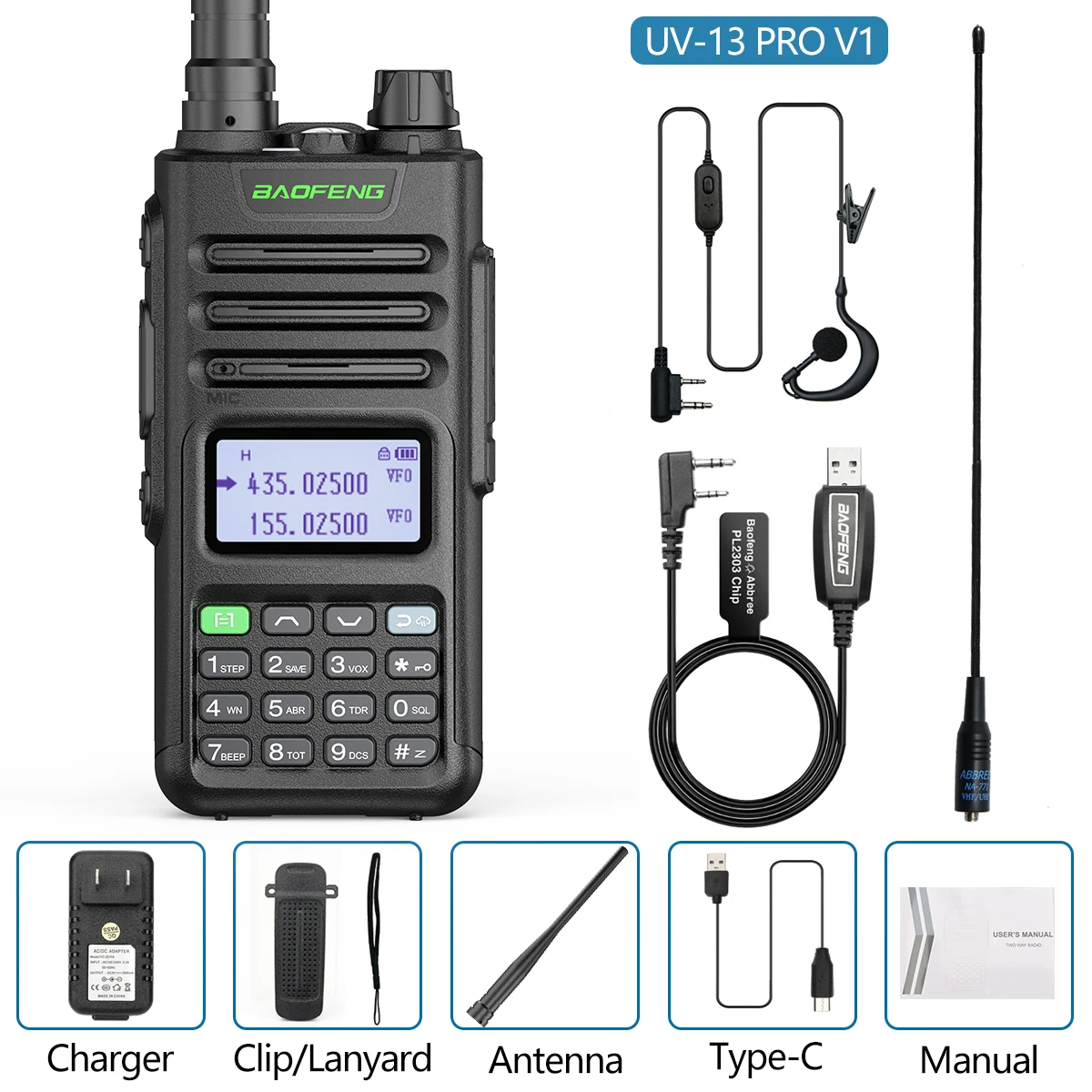 best buy walkie talkie Baofeng UV 13pro 10W 8800mAh Powerful Walkie Talkie with USB Charger Long Range Ham Two Way Radio UV13 PRO Upgrade UV-5R UV-10R long distance walkie talkie Walkie Talkie