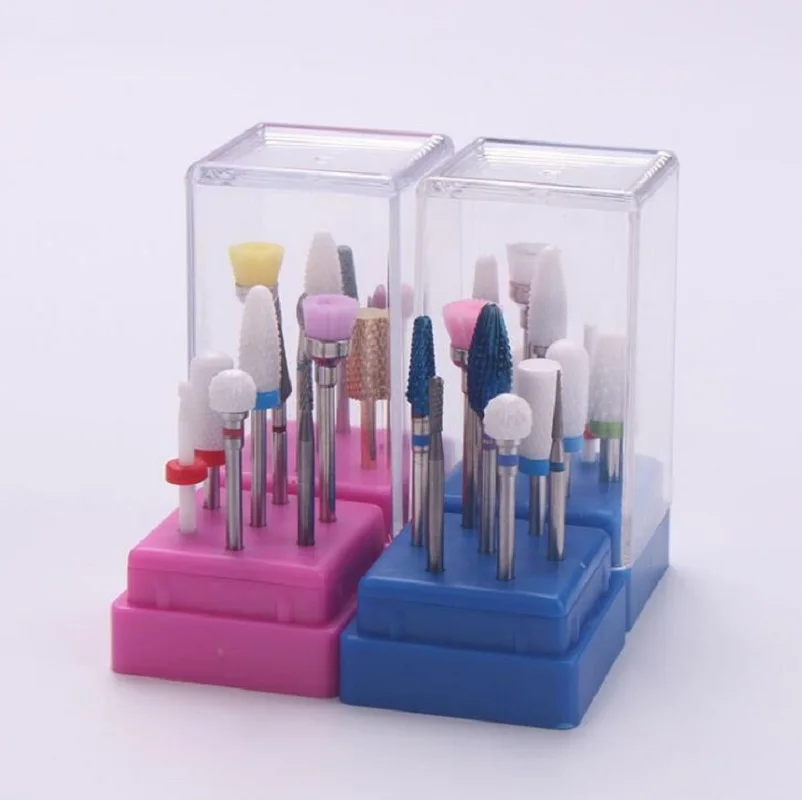 7pcs/Set Ceramic Grinding Head Polishing Tool Nail Gel Remover Nail Trimmer Electric Drill Bits Set Manicure Accessories