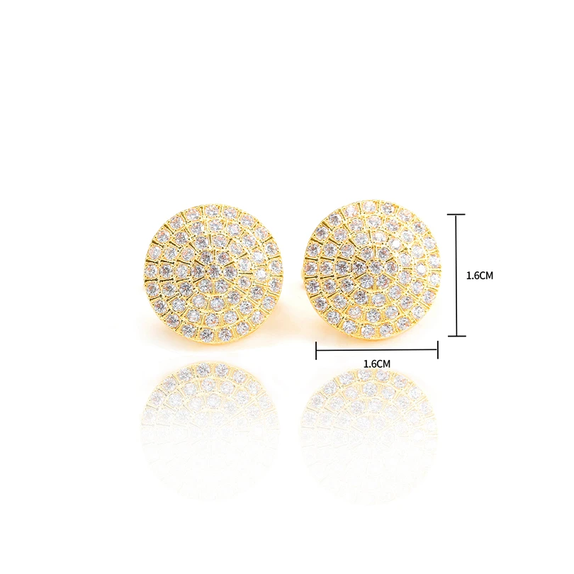 India Bride Wedding Micro Pave AAA CZ Round Circle Hoop Earrings for Women Gold Color Simple Fine Jewelry Fashion Luxury Earring