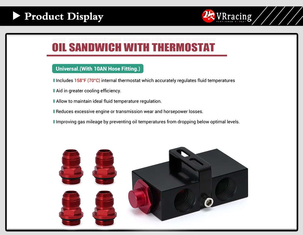 sanduíche com em-linha termostato de óleo an10 montagem vr5672bk