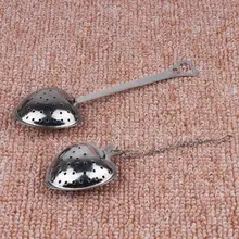 Любовь Сердце Форма Стиль нержавеющая сталь ложка для заваривания чая Ложка-ситечко Ручка душ чай фильтр подарки сувениры