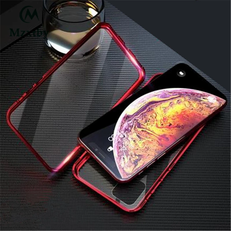 Mzxtby двойное стекло в рамке магнитное притяжение чехол для IPhone 11 X Xr Xs Max 6 6s 7 8 Plus Pro Max ударопрочный чехол