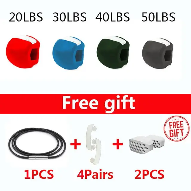 Fitness Face Masseter Men Women Facial Pop Go Mouth Jawline Jaw Muscle Exerciser Chew Ball Bite Breaker Training Body Skin Package 4