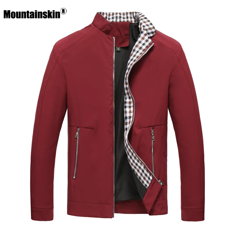 

Mountainskin Spring Autumn Men's Jackets Casual Coats Solid Color Mens Brand Clothing Stand Collar Male Bomber Jackets EQ371