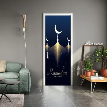 

MUBARAK EID Wipeable Door Sticker Eid Ramadan Decor for home Islamic Ramadan Eid Decor Eid Al Adha EID Muslim decor Ramadan Gift