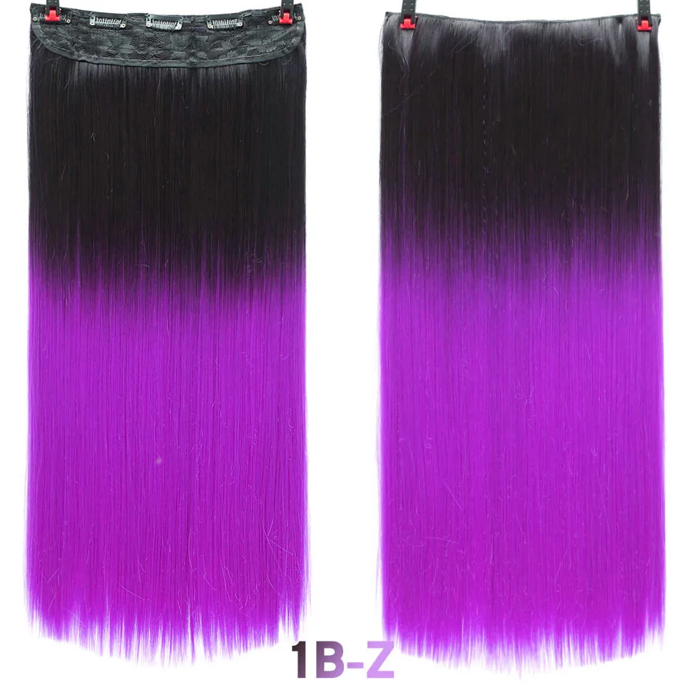 Lupu, высокотемпературный парик для женщин, 60 см, 24 дюйма, 5 клипс, волосы для наращивания, термостойкие волосы на заколках, искусственные волосы на заколках - Цвет: 1B-Z