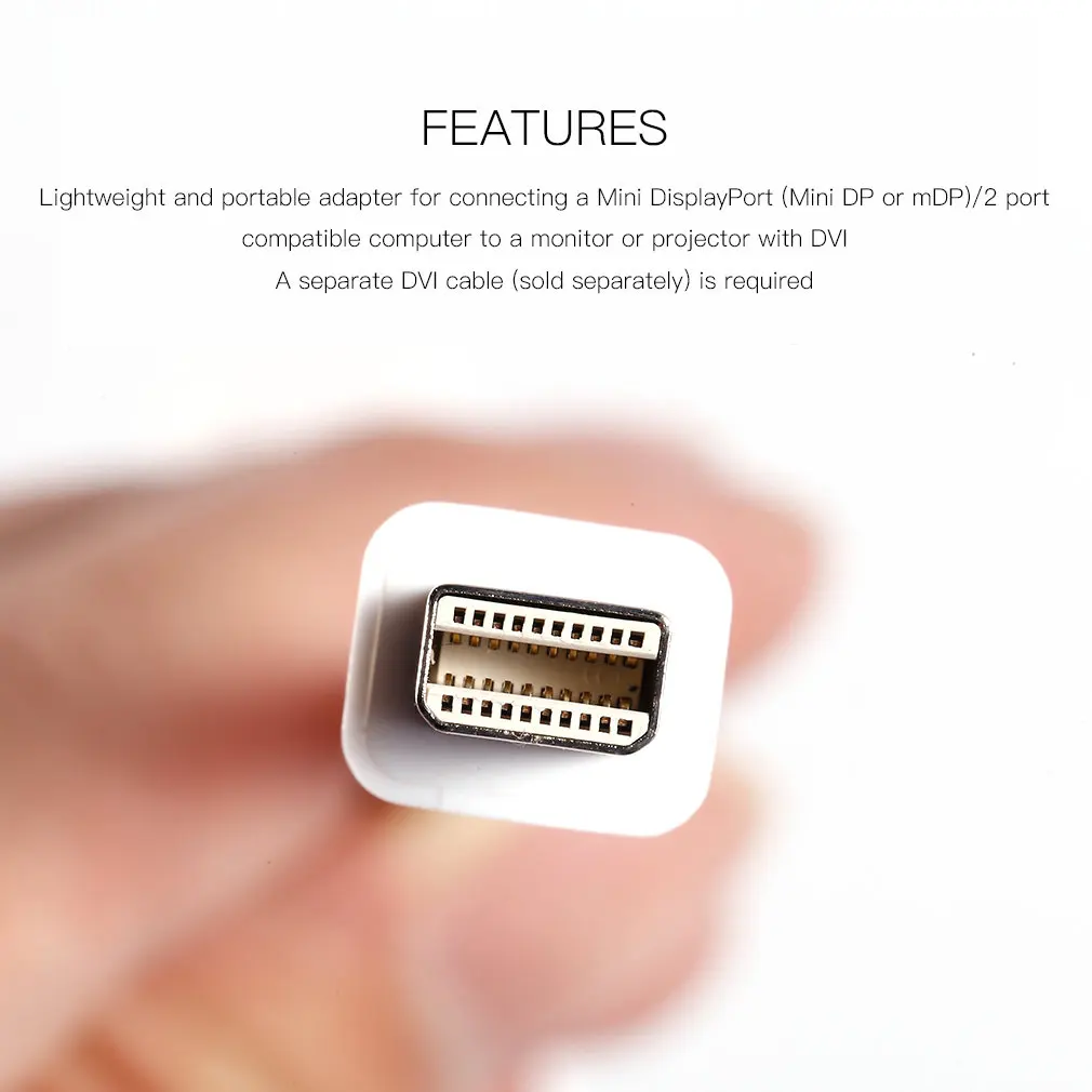 LESHP White 1080P Active Mini DP DisplayPort Male to DVI Female Adapter Converter Cable Matters FOR Computer Monitor Projector