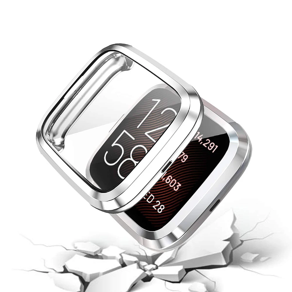 Противоударные Защитные аксессуары для часов с защитой от царапин для Fitbit Versa 2, мягкий ТПУ чехол для часов, бампер с защитой экрана