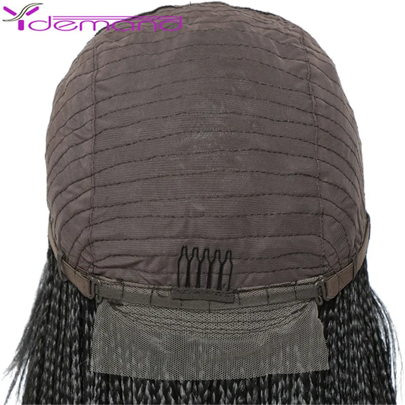 28 Inch Long Box Braid Wig Braids With Baby Hairs African Synthetic Braided Wigs For Women & Girls synthetic hair wigs