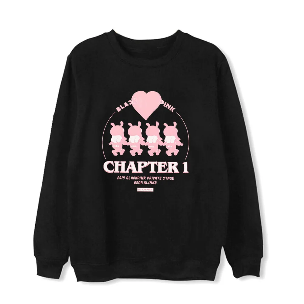 Черная Розовая Толстовка K-POP Розовая Толстовка Одежда harajuku толстовки женские хлопковые повседневные зимние пальто с буквенным принтом Мужские новые весенне-осенние - Цвет: thin