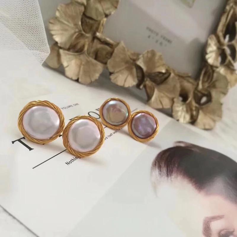 baroque pearls stud earring 14k gold filled (8)